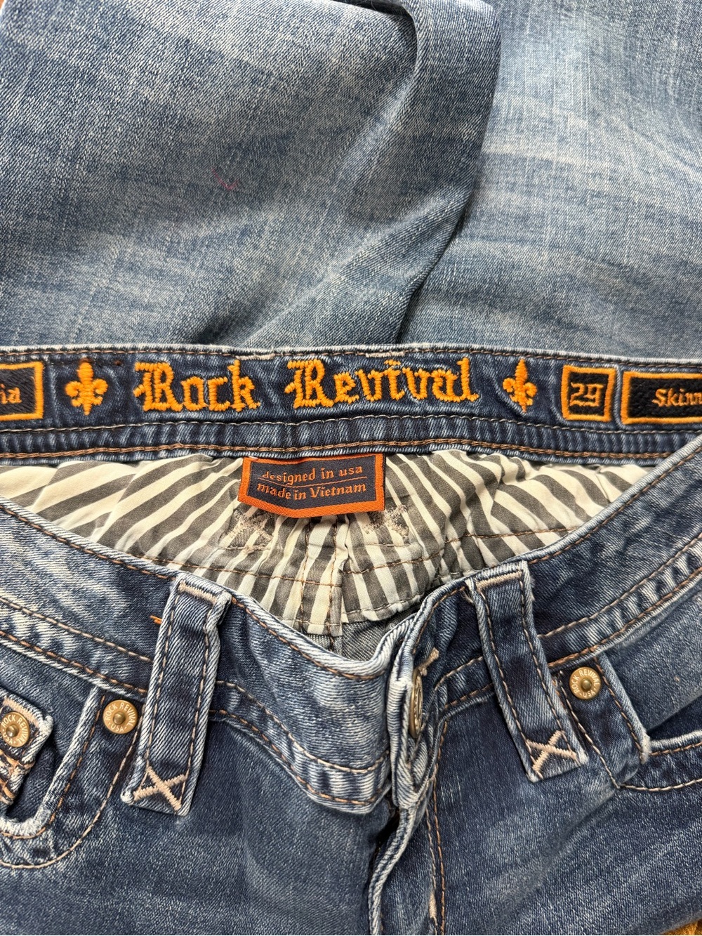 Rock Revival Women's Skinny Jeans in Medium Blue - Picture 2 of 10